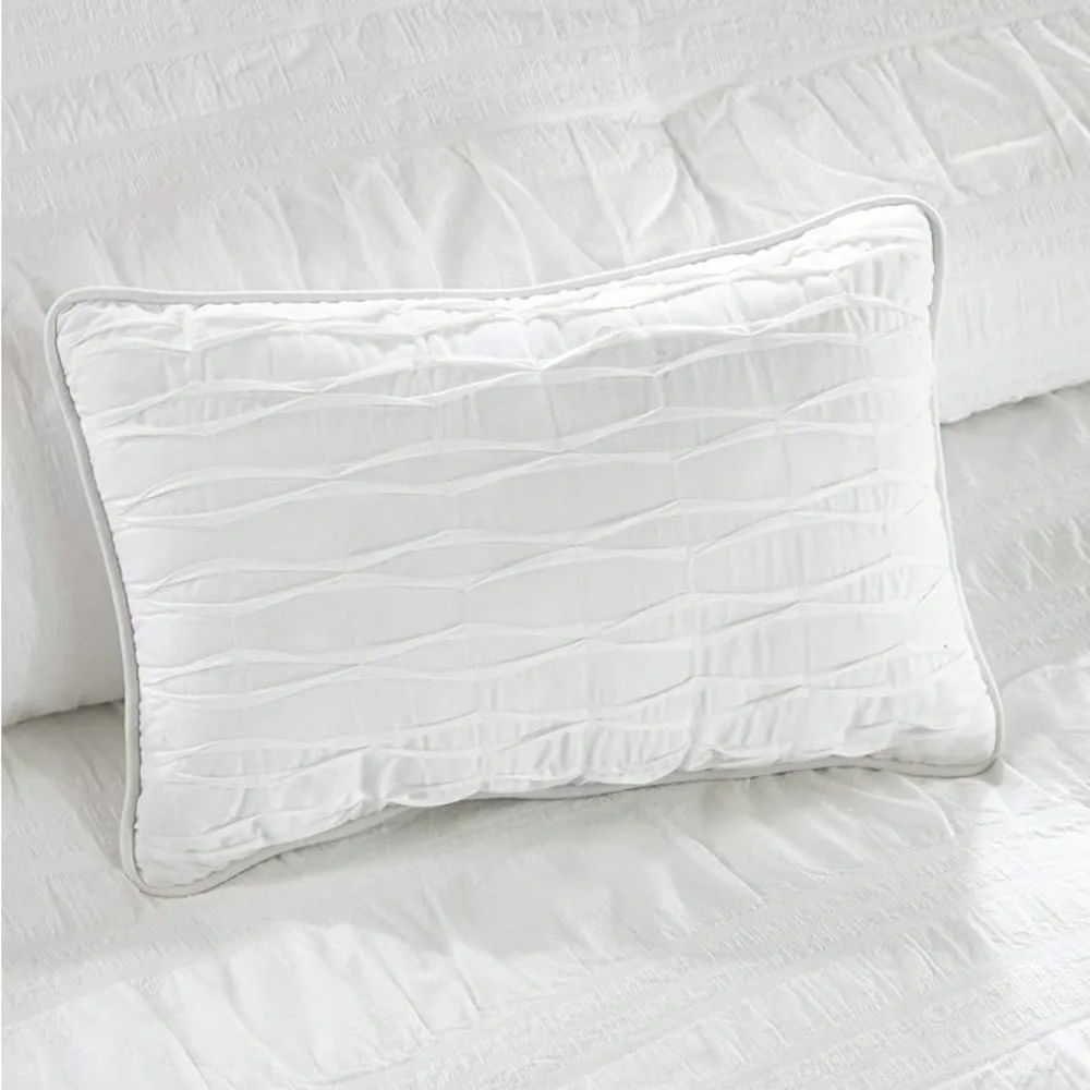 Madison Park Kate White Cotton Seersucker Duvet Cover Set Queen - Picture 5 of 7